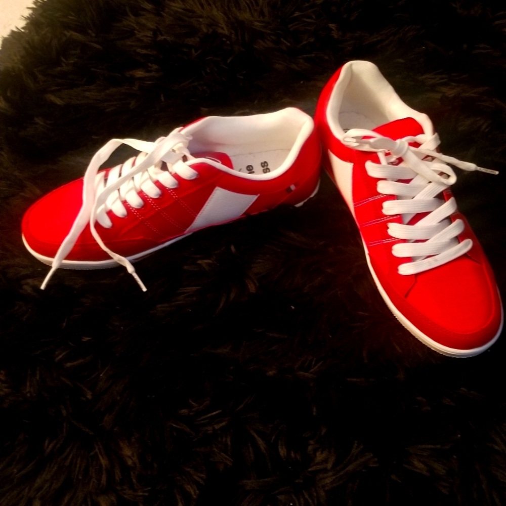 Alpine Swiss Red and White Sneakers
